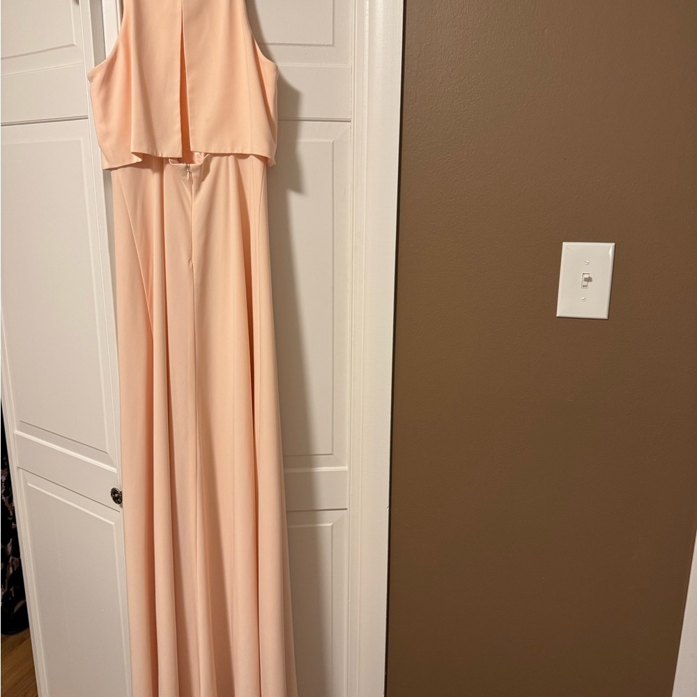 Jill Stuart Soft Peach Halter Floor-Length Dress